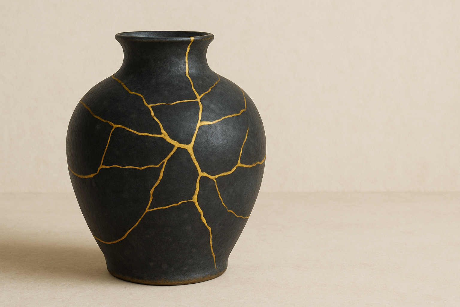 vaso giapponese che è riparato con l'oro, simbolo del personal brand